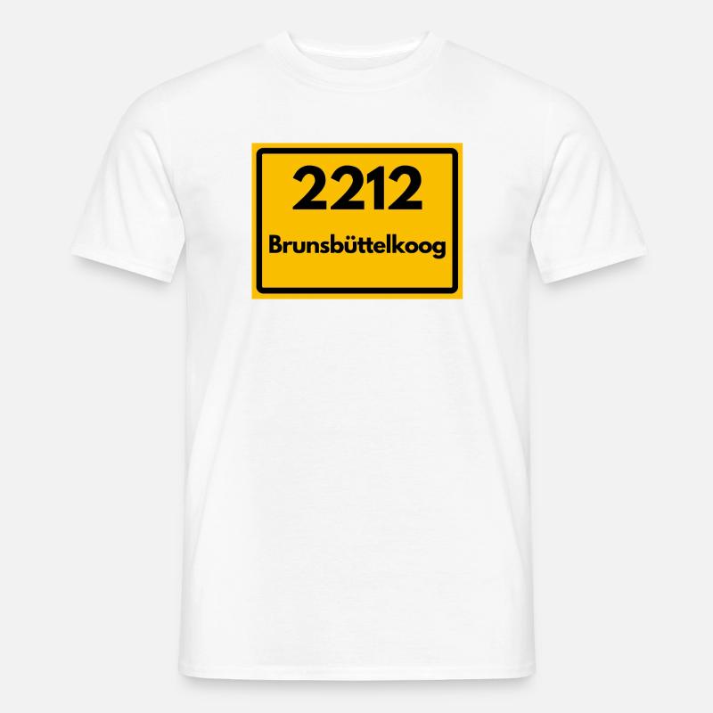 ALTE POSTLEITZAHL 2212 BRUNSBÜTTELKOOG - Männer T-Shirt - Weiß