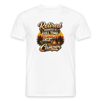 Retraite Campeur à temps plein Camping retraité - T-shirt homme - blanc - Devant - AI Model Male 178 dark (178cm)