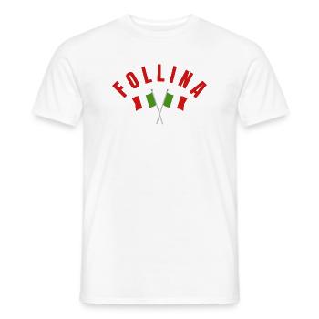 Follina Crossed Flags Emblem - Men's T-Shirt - white - Front - AI Model Male 178 dark (178cm)