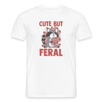 Cute But Feral Trash Panda Raccoon - Männer T-Shirt - Weiß - Vorne - AI Model Male 178 dark (178cm)