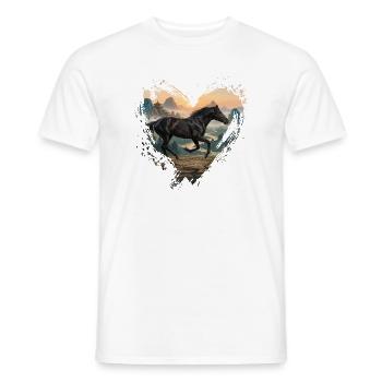 Das Abaga-Pferd, Porzellan und ein Herz - Männer T-Shirt - Weiß - Vorne - AI Model Male 178 dark (178cm)
