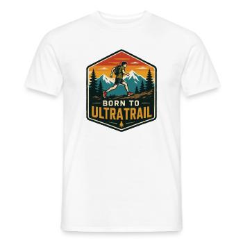 Né pour l’Ultra Trail - T-shirt homme - blanc - Devant - AI Model Male 178 dark (178cm)