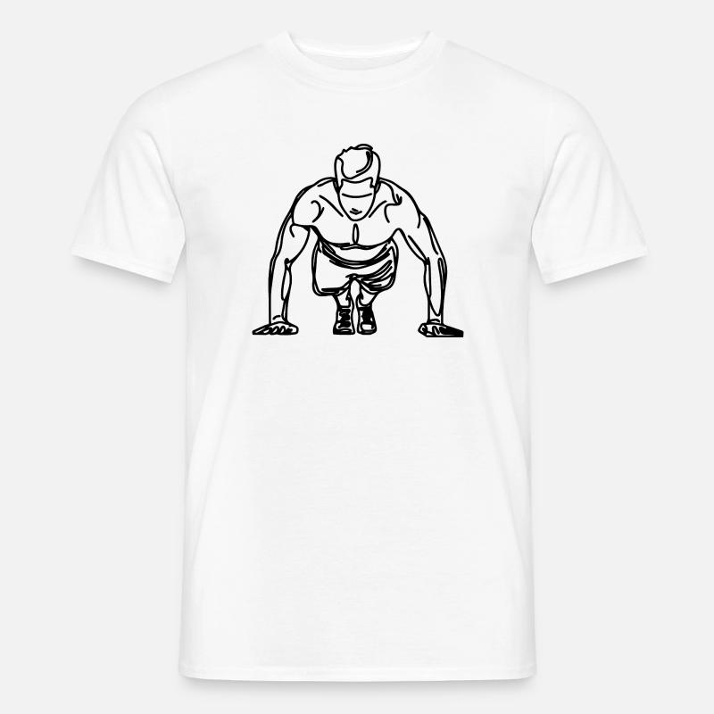 Bodybuilder Zeichnung - Männer T-Shirt - Weiß