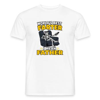 Father's Day Dad World's Best Farter I Mean Father - Men's T-Shirt - white - Front - AI Model Male 178 dark (178cm)