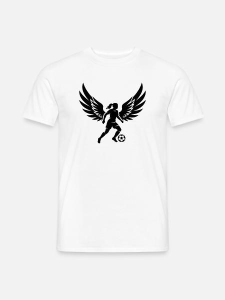 Fussballerin Fussball Silhouette - Männer T-Shirt - Weiß