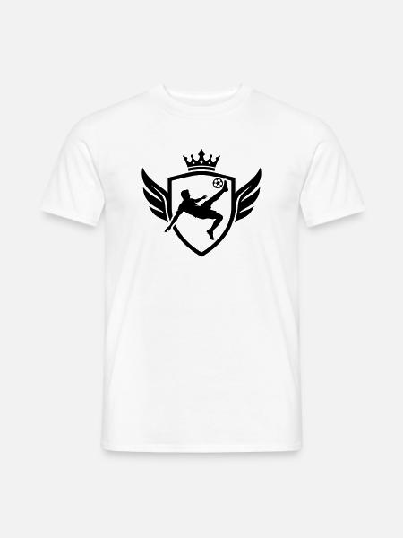 Fussballer Fallrückzieher Wappen - Männer T-Shirt - Weiß