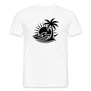 Océan Palm Tree Beach - T-shirt homme - blanc - Devant - AI Model Male 178 dark (178cm)