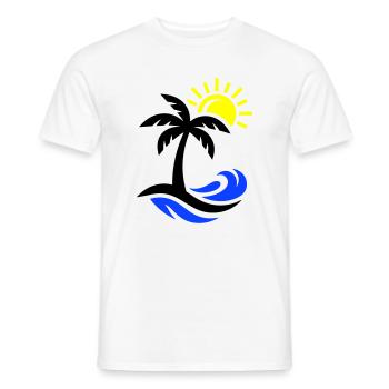 Palme Strand Ozean - Männer T-Shirt - Weiß - Vorne - AI Model Male 178 dark (178cm)