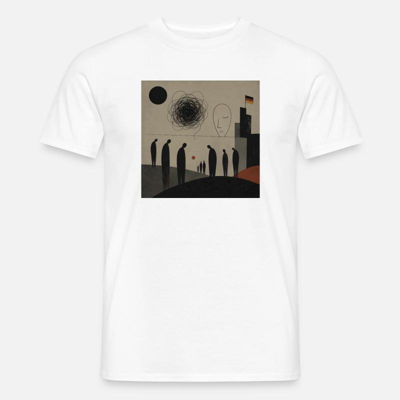 Abstrakte Silhouetten über Stadthorizont - Männer T-Shirt - Weiß