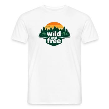 Wild and Free Waldsilhouette Sonnenuntergang - Männer T-Shirt - Weiß - Vorne - AI Model Male 178 dark (178cm)