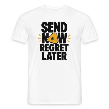 Envoyer maintenant regret plus tard Boulder - T-shirt homme - blanc - Devant - AI Model Male 178 dark (178cm)
