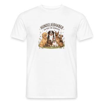 Hundedeliebhaber – Ein Herz Für Vierbeiner - Männer T-Shirt - Weiß - Vorne - AI Model Male 178 dark (178cm)