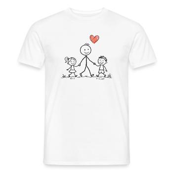Familie Liebe, Bester Papa, Beste Mama, Geschenk  - Männer T-Shirt - Weiß - Vorne - AI Model Male 178 dark (178cm)