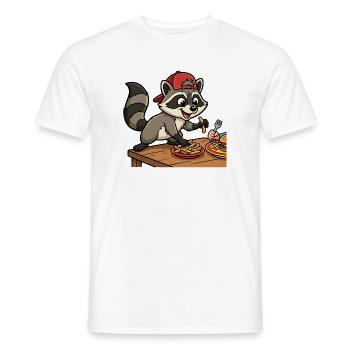 Pommesdieb: Lustiges Racoon Motiv Kinder - Männer T-Shirt - Weiß - Vorne - AI Model Male 178 dark (178cm)