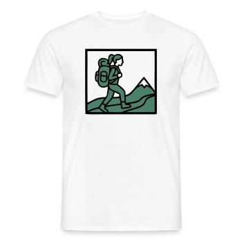 Hiker Backpack Mountains Hiking Women Wanderlust - Men's T-Shirt - white - Front - AI Model Male 178 dark (178cm)