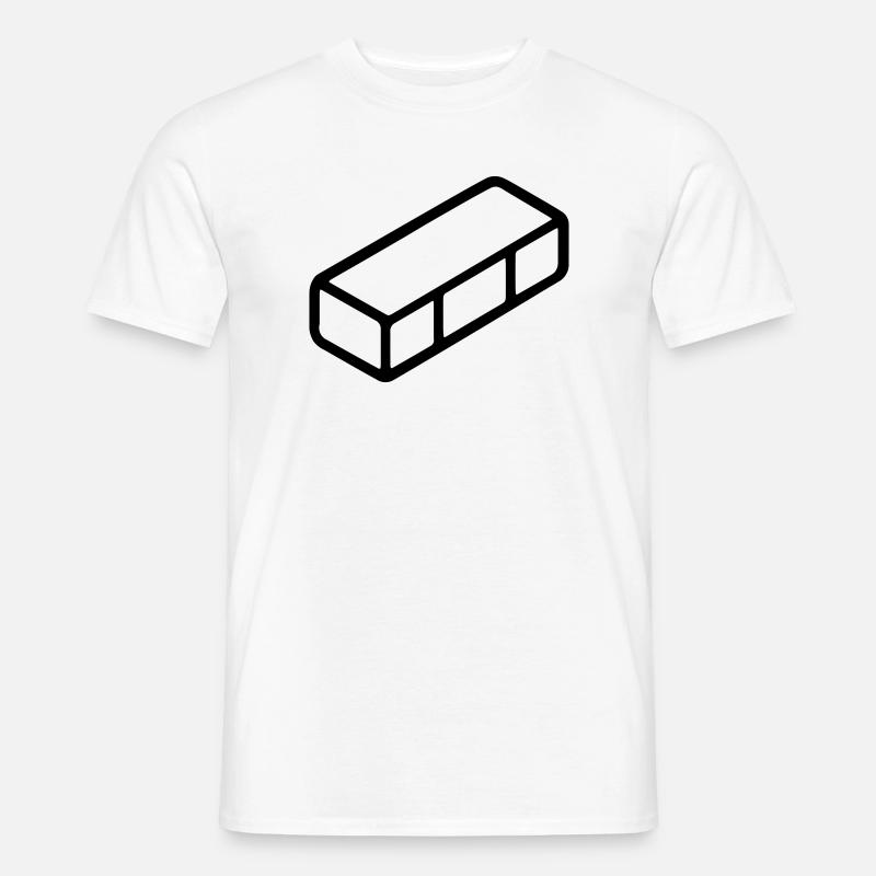 brique - T-shirt homme - blanc