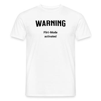 Avertissement - Mode Flirt activé - T-shirt homme - blanc - Devant - AI Model Male 178 dark (178cm)