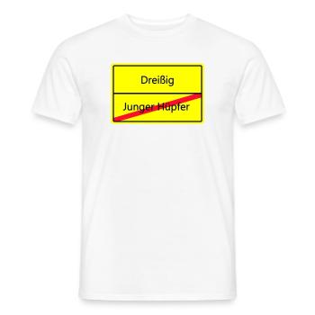 Warnschild Humor: Junger Hüpfler - Männer T-Shirt - Weiß - Vorne - AI Model Male 178 dark (178cm)