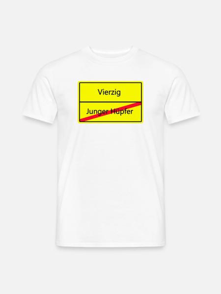 ortsschild_vierzig - Männer T-Shirt - Weiß
