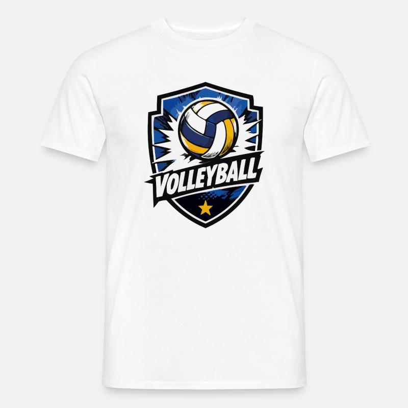 Volleyball Shield Dynamik - Männer T-Shirt - Weiß
