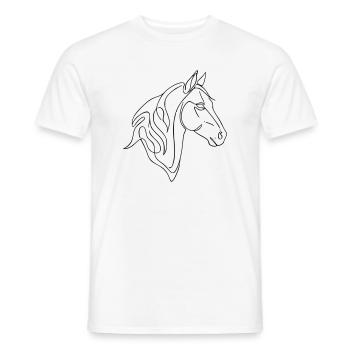 Minimalist Horse Line Art Elegant Line Design - Men's T-Shirt - white - Front - AI Model Male 178 dark (178cm)