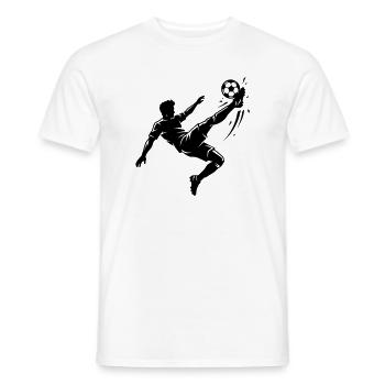 Overhead kick football silhouette - Men's T-Shirt - white - Front - AI Model Male 178 dark (178cm)