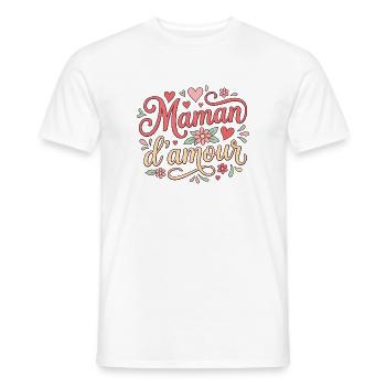 Maman d'amour - T-shirt homme - blanc - Devant - AI Model Male 178 dark (178cm)