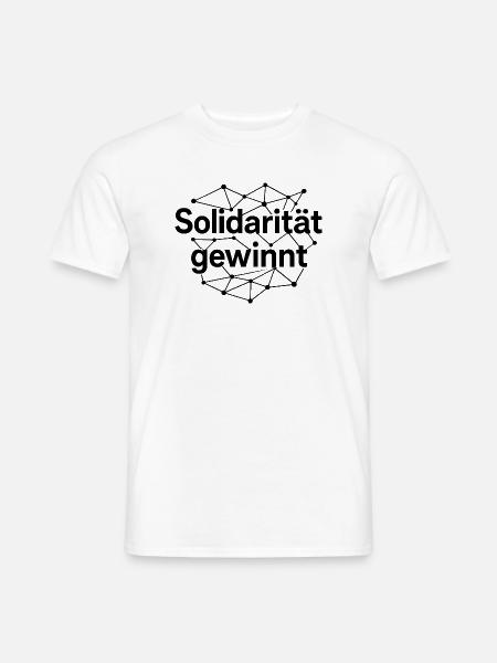 Solidarität Gewinnt Statement Spruch - Männer T-Shirt - Weiß