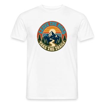 Quitter la route Prendre les sentiers Conception - T-shirt homme - blanc - Devant - AI Model Male 178 dark (178cm)