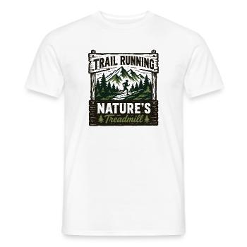 Trailrunning Natur's Laufband-Schild - Männer T-Shirt - Weiß - Vorne - AI Model Male 178 dark (178cm)