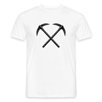 Pioches croisées - T-shirt homme - blanc - Devant - AI Model Male 178 dark (178cm)