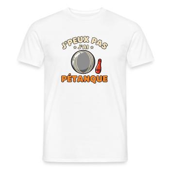 J'peux pas j'ai pétanque - T-shirt homme - blanc - Devant - AI Model Male 178 dark (178cm)