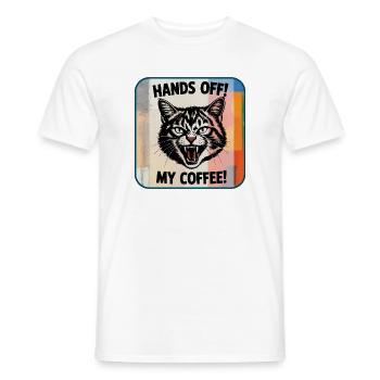 Hands off! My coffee - Men's T-Shirt - white - Front - AI Model Male 178 dark (178cm)