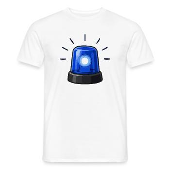 Blue Alarm Light Cartoon - Men's T-Shirt - white - Front - AI Model Male 178 dark (178cm)