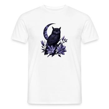 Nachtvogel Amethystblüten - Männer T-Shirt - Weiß - Vorne - AI Model Male 178 dark (178cm)