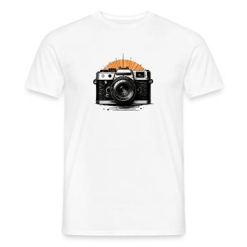 Caméra rétro Sunburst - T-shirt homme - blanc - Devant - AI Model Male 178 dark (178cm)