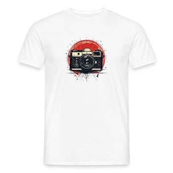 Vintage Kamera mit rotem Kreis - Männer T-Shirt - Weiß - Vorne - AI Model Male 178 dark (178cm)
