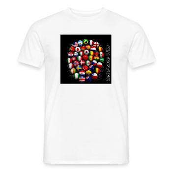 Lasst den Frieden siegen: Weltflaggenbälle - Männer T-Shirt - Weiß - Vorne - AI Model Male 178 dark (178cm)
