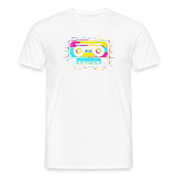 90er Kassette - Männer T-Shirt - Weiß - Vorne - AI Model Male 178 dark (178cm)