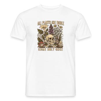 Chemise d’humour noir des plantes vénéneuses - T-shirt homme - blanc - Devant - AI Model Male 178 dark (178cm)