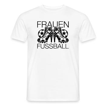 Frauenfussball Fussballschuhe Symbol - Männer T-Shirt - Weiß - Vorne - AI Model Male 178 dark (178cm)