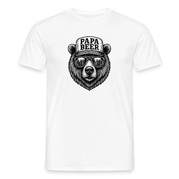 Papa Beer Father Bear Beer Humor Gift Idea - Men's T-Shirt - white - Front - AI Model Male 178 dark (178cm)