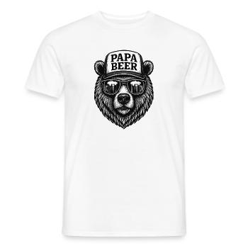 Papa Beer Father Bear Beer Humor Gift Idea - Men's T-Shirt - white - Front - AI Model Male 178 dark (178cm)