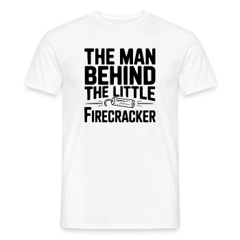 Der Mann hinter dem kleinen Feuerwerkskörper - Männer T-Shirt - Weiß - Vorne - AI Model Male 178 dark (178cm)