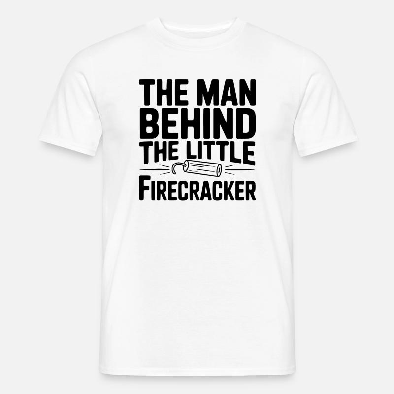 Der Mann hinter dem kleinen Feuerwerkskörper - Männer T-Shirt - Weiß