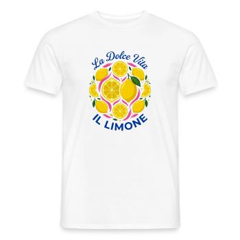 La Dolce Vita Il Limone Citrons Été Italien - T-shirt homme - blanc - Devant - AI Model Male 178 dark (178cm)