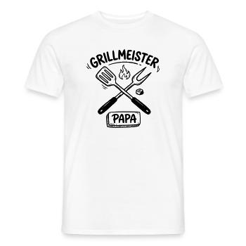 Grillmeister Papa Vatertag Grillen Männer - Männer T-Shirt - Weiß - Vorne - AI Model Male 178 dark (178cm)