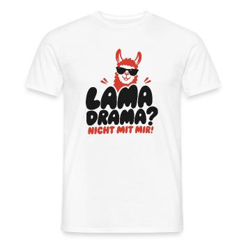 Lama Drama Nicht Mit Mir Lustiger Spruch - Männer T-Shirt - Weiß - Vorne - AI Model Male 178 dark (178cm)