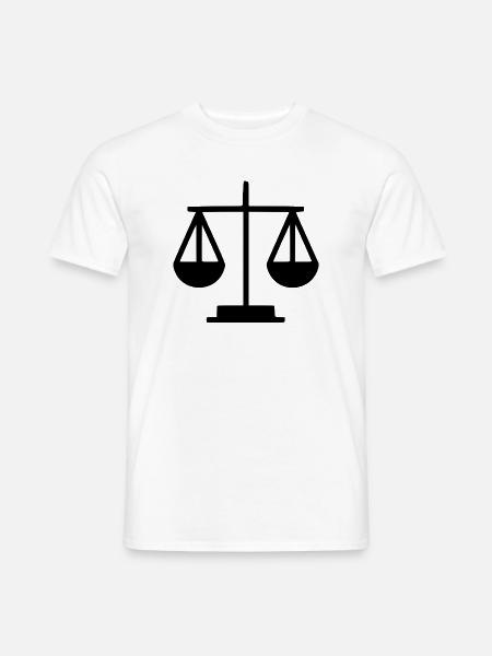 Jura Rechtsanwalt Waage Jurist Gericht Gesetz - Männer T-Shirt - Weiß