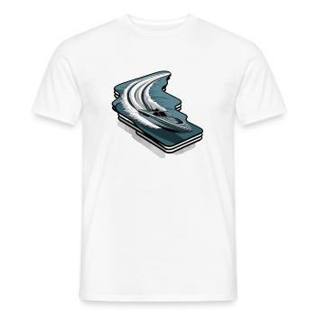 Elegant Motorboat Wave Adventure Lust - Men's T-Shirt - white - Front - AI Model Male 178 dark (178cm)